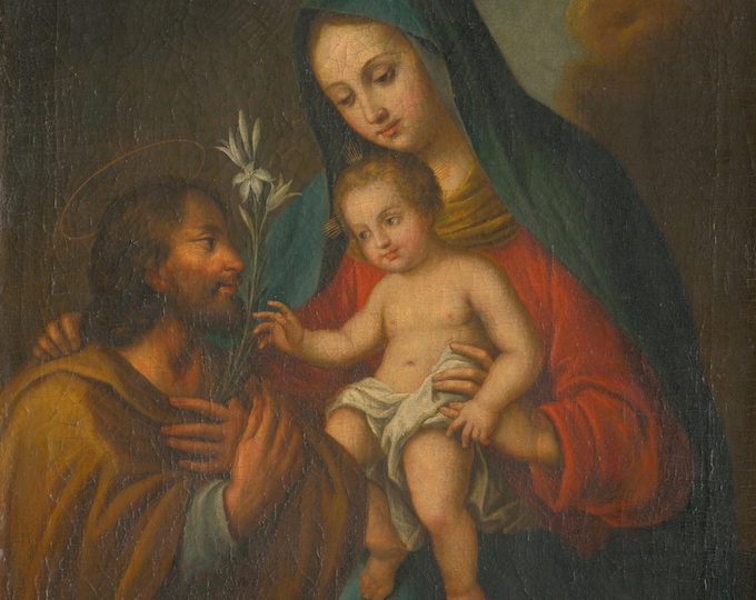 Stredoeurópsky maliar z prelomu 18 - Holy Family - Jesus Christ - Virgin Mary - Digital Art Download