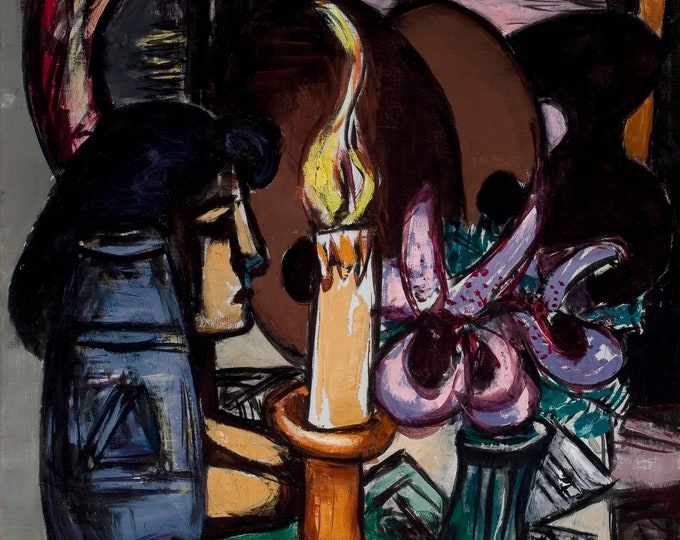 Max Beckman - Still Life with Two Large Candles (1884) - Digital Art Download