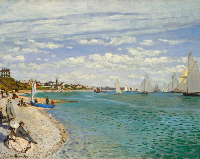 Claude Monet - Regatta at Sainte-Adresse 1867 - Impressionism - Digital Art - Printable JPG File
