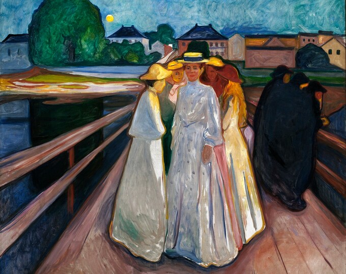 Edvard Munch - On the Bridge (1903) - Norwegian Painter - Digital Art Download