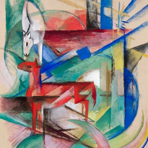 Franz Marc - Landscape with Animals 1913 - German Expressionists - Digital Art Download