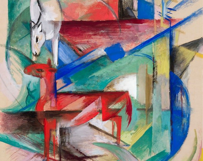Franz Marc - Landscape with Animals 1913 - German Expressionists - Digital Art Download