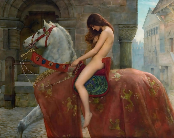 Lady Godiva by John Maler Collier 1898 - Downloadable Digital Art Print - Wall Decor - Home Decor - Home and Living