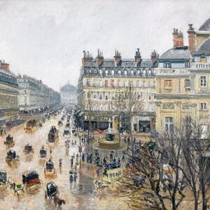 Camille Pissarro - French Theater Square Paris 1898 - Post Impressionism - Printable JPG File