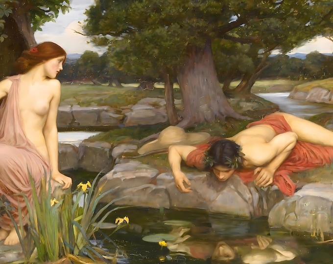 Narcissus and Echo by John William Waterhouse 1903 - Greek Mythology