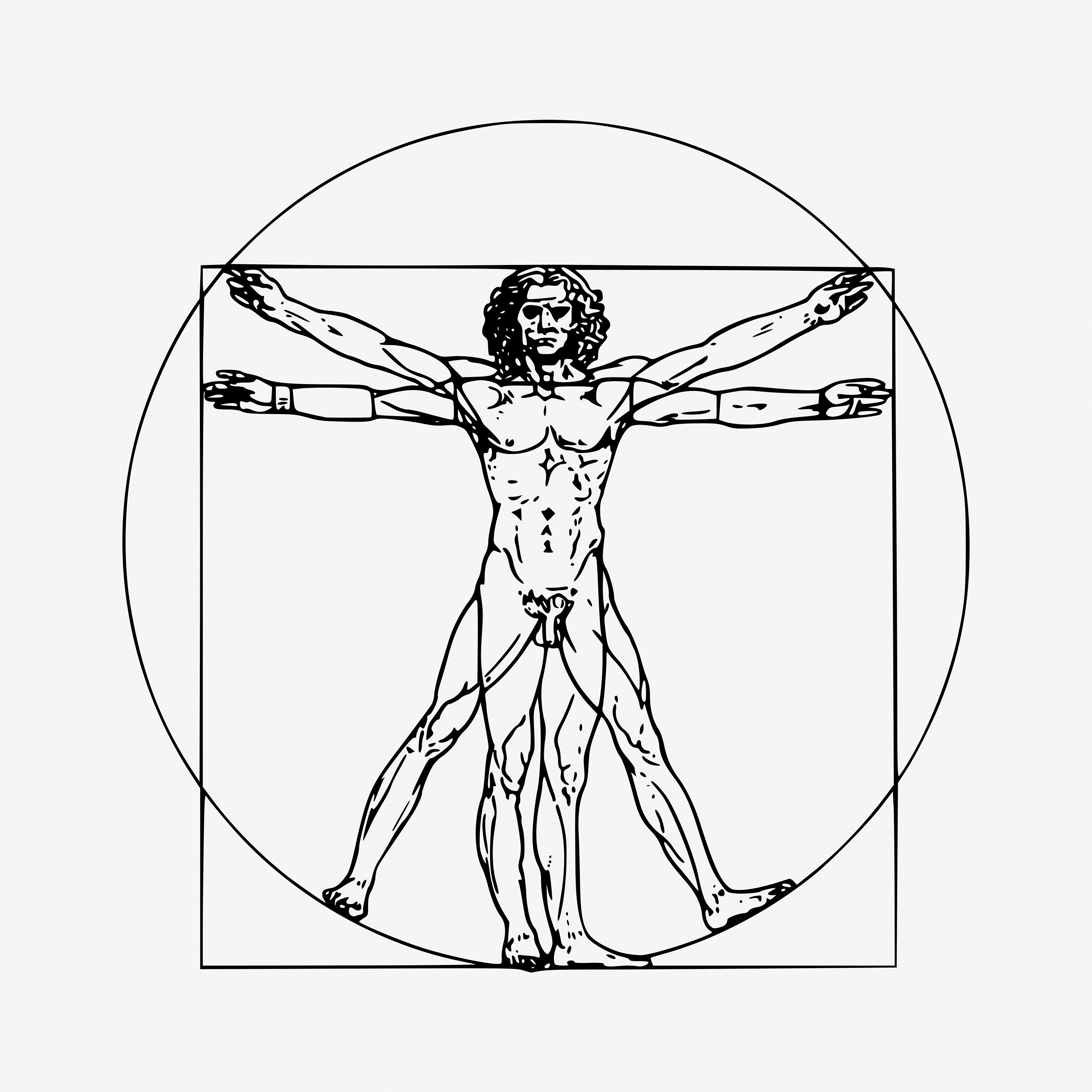 The measure units marked by signs in the Vitruvian Man | Download  Scientific Diagram