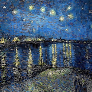 Starry Night Over The Rhone 1888 by Vincent van Gogh - Impressionism - Digital Art Download - Van Gogh Art Print - Wall Decor - Home Decor