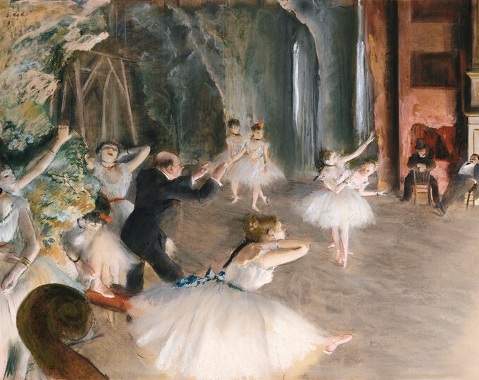 Edgar Degas - The Rehearsal Onstage  (1874) - Digital Art Download
