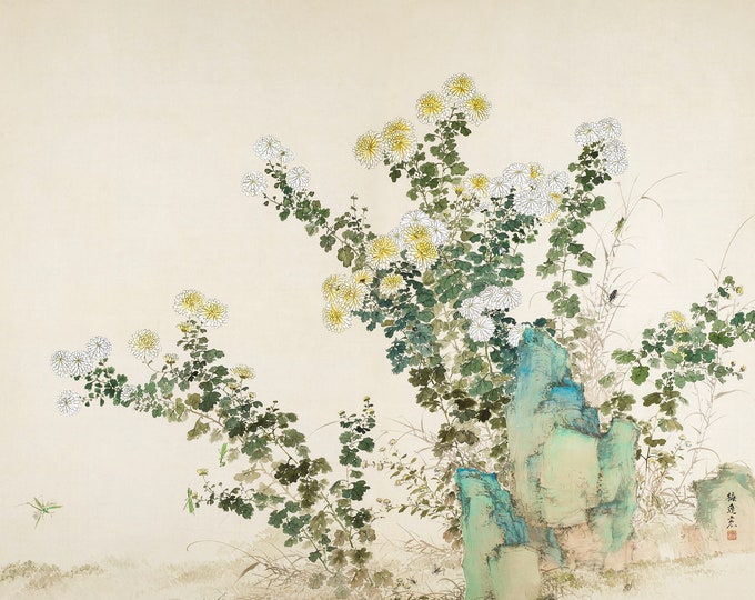 Yamamoto Baiitsu - Fall (19th century) vintage Japanese painting - Digital Art Download