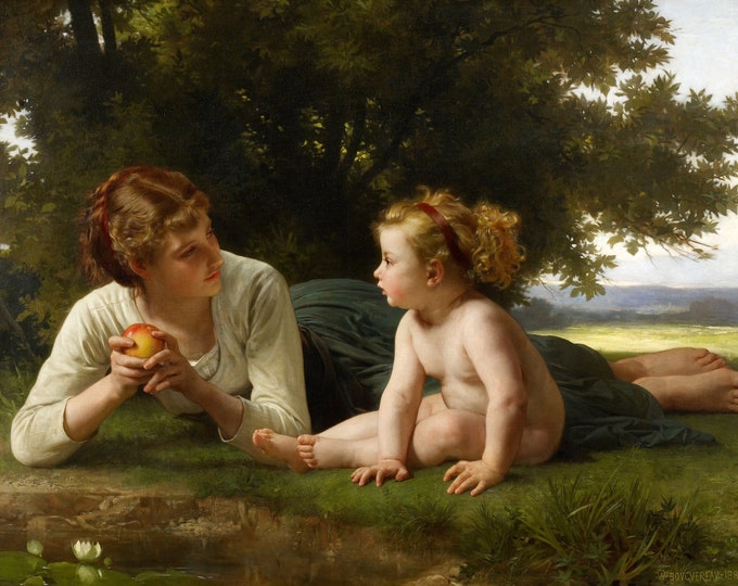 William-Adolphe Bouguereau - Temptation 1880 - Digital Art Download