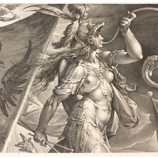 Bartholomeus Spranger Flemish - Bellona Leading the Armies of the Empire against the Turks - 1600 - Mythological Art - Digital Art Download