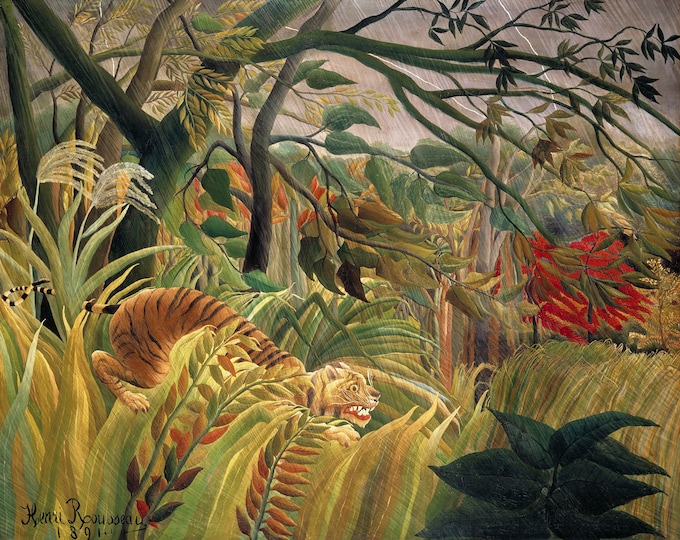 Henri Rousseau - Tiger in a Tropical Storm - 1891 - Naive Art - Primitivism