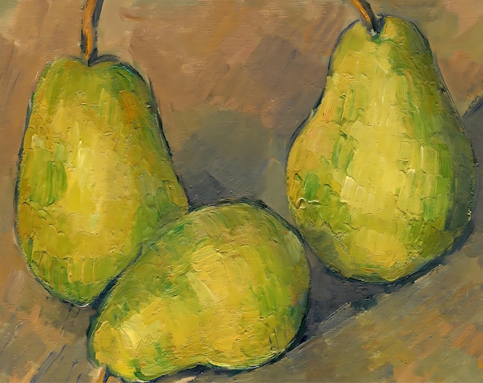 Three Pears 1878 by Paul Cezanne - Impressionism - Digital Download - Paul Cezanne Art Print - Wall Decor - Home Decor - Home and Living