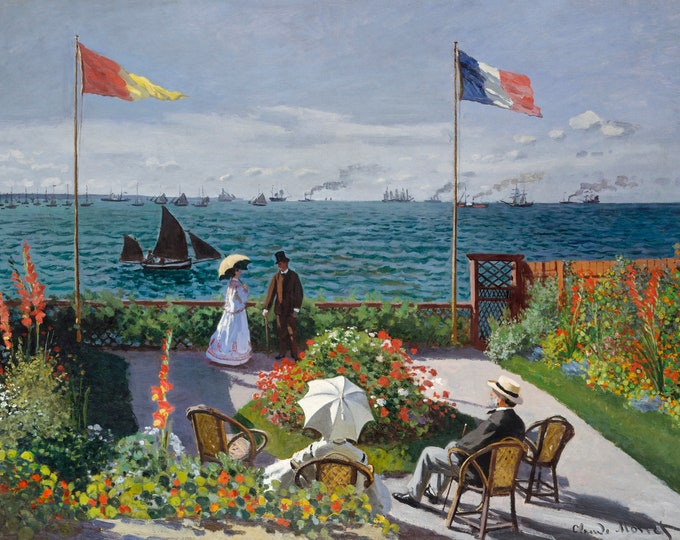 Claude Monet - Garden at Sainte-Adresse  (1867) - Digital Art Download