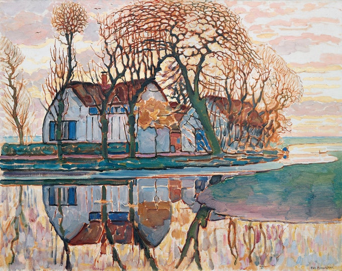 Piet Mondrian - Farm Near Duivendrecht 1916 - French Impressionists - Digital Art Download