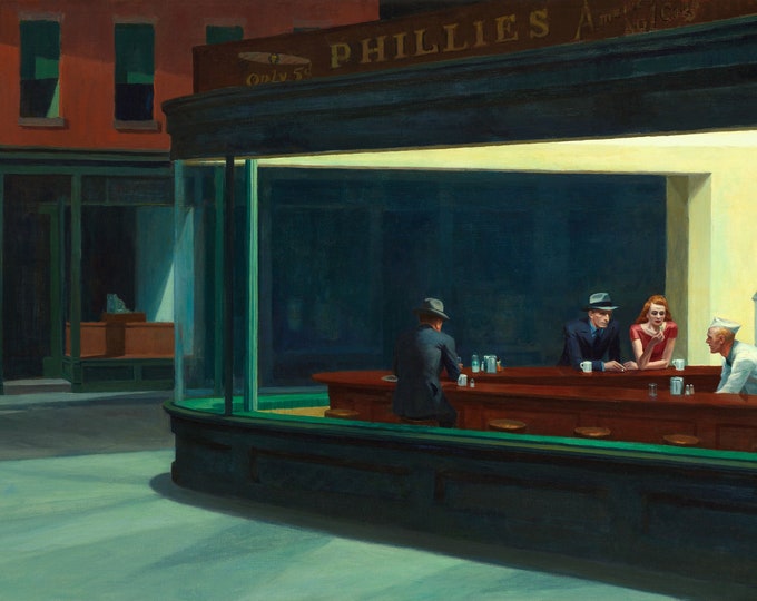 Nighthawks 1942 by Edward Hopper - Realism - Modern Art
