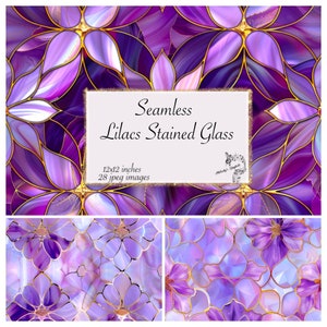 Papel digital de vidrieras lilas, papel digital de vidrio iridiscente, texturas imprimibles sin costuras papel de álbum de recortes imprimible