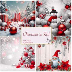 Christmas in Red Holiday Paper Christmas Ornament Paper Holiday Sublimation Designs Christmas Journal Paper Holiday Journal Paper