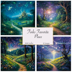 Tink's Favorite Place Journal Paper, Digital paper, Fantasy paper journal pages printable 12x12 paper instant download Commercial use