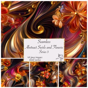 Naadloos abstract zomerbloemen digitaal papier, Floral Junk Journal Kit, scrapbookingkits, afdrukbaar bloemenpapier, shabby chic