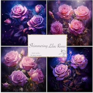 Shimmering Lilac Flowers Rococo Paper Boho Paper Rococo Sublimation Designs Lilac Flowers Paper Rococo Junk journal Paper Boho Purple Paper