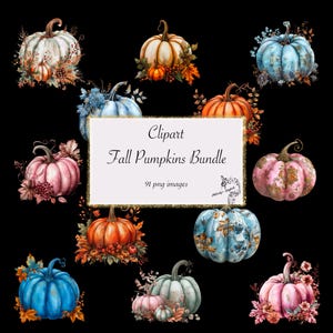 91 Aquarel blauw, salie groen en roze, beige, oranje en roze herfst clipartbundel png droge bloemen pompoen bloemen clipart, herfst boerderij