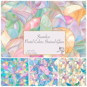 Pastelkleuren gekleurd glas digitaal papier, iriserend glas digitaal papier, naadloze afdrukbare texturen afdrukbaar plakboekpapier