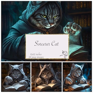 Zauberer Katze Junk Journal Papier Ein Hauch von Magie Journal Lit Zauberer Journal Lit Fantasy Journal Kit Digital druckbare Texturen