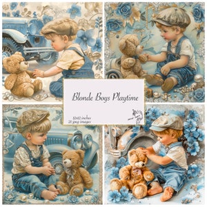 Blonde jongens speeltijd dagboek papier scrapbooking kit ongewenste dagboekpagina's kinderontwerpen