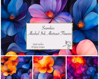 Papier do dziennika Floral Junk z tuszem alkoholowym, bezszwowe strony do scrapbookingu (do pobrania w wersji cyfrowej)