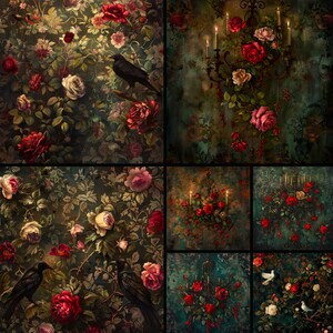 Gothic Rococo Digital Paper, Victorian Gothic Digital Paper Backgrounds ...