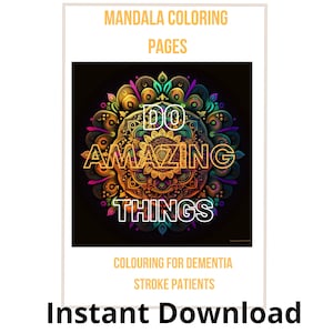 Mandala Adult Coloring Book For Dementia Patients | Adult Mandala Coloring Pages |  50 Digital Coloring Pages (Printable, PDF Download)