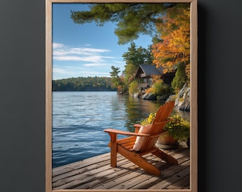 Muskoka Wall Art, Ontario Landscape Print, Dockside Print
