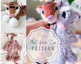 Large Tiger & Snow Cat Crochet Pattern - Amigurumi