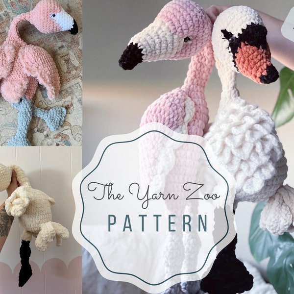 Large Swan/Flamingo Crochet Pattern - Amigurumi
