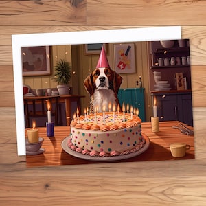 Dog Birthday Card, Birthday Cards for Dog, Pet Birthday Card, Cake Birthday Card, Personalised Birthday Card from Dog, Furbaby Birthday Card