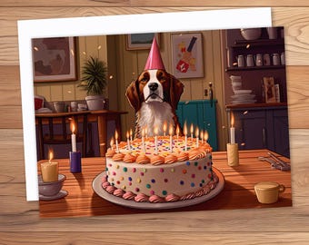 Dog Birthday Card, Birthday Cards for Dog, Pet Birthday Card, Cake Birthday Card, Personalised Birthday Card from Dog, Furbaby Birthday Card