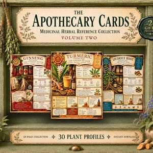 薬草カードコレクション、薬用花とハーブ療法、薬草療法（印刷可能なPDF）
