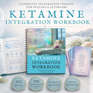 Ketamin Integration Workbook, Psychedelische Therapie Schadensminimierung, Schattenarbeit Journal (druckbare PDF)