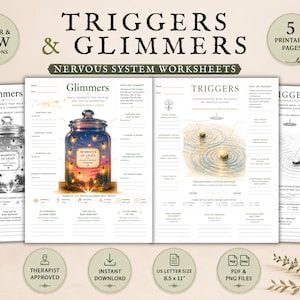 Triggers Worksheet, Nervous System Regulation, Recovery Councelling Tools (Printable PDF)