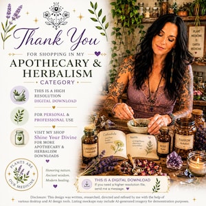 Apothecary Spell Cards, Herbalism Ritual Journal, Green Witch Magic Grimoire Pages (Printable PDF) image 11