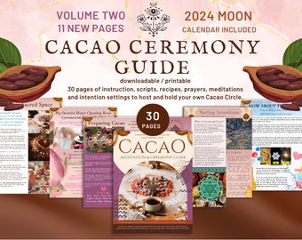 Cacao Ceremonie Gids / Organiseer een Cacao Ceremonie / Cacao Womens Circle Gids / Ceremoniële Cacao / Cacao Meditaties / Cacao Recept / Gebeden