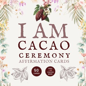 Cacao Affirmation Cards, Ceremony Intention Setting, Ceremonial Feminine Healing (PDF Download)
