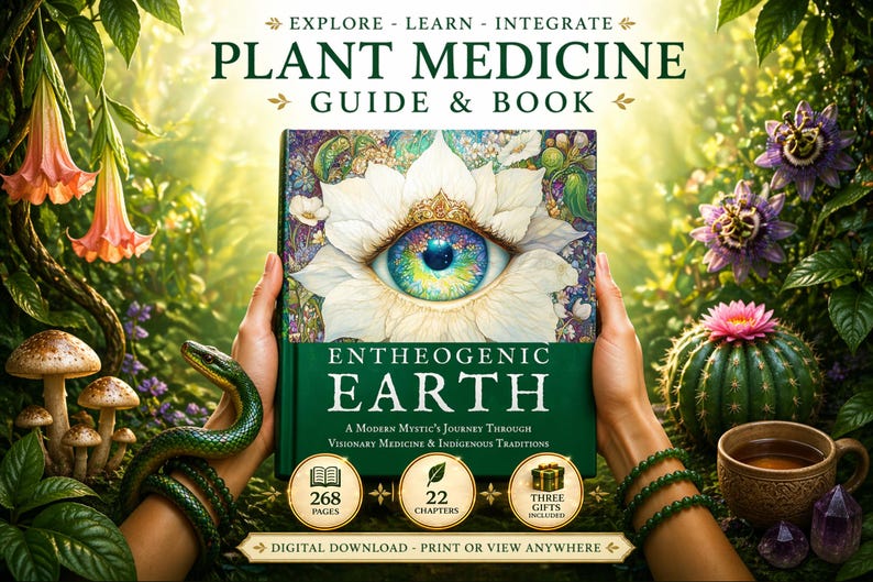 entheogenic earth plant medicine guide book cover printable psychedelic integration workbook spiritual healing journal digital download