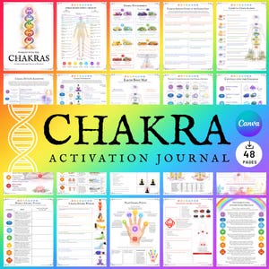 Cuaderno de trabajo para la sanación de los chakras, diario energético, guía para el equilibrio de los chakras, PDF imprimible espiritual