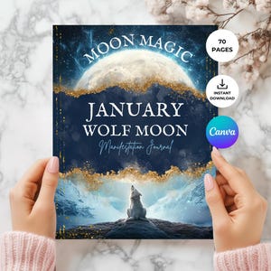 Vollmond Journal, 2026 Mondphasen Kalender, Dark Goddess Grimoire, Januar witchy Planer Pdf