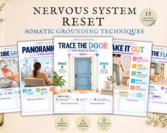 Nervous System Reset - Grounding Techniques for Emotional Regulation & Anxiety Coping Skills (Printable PDF)