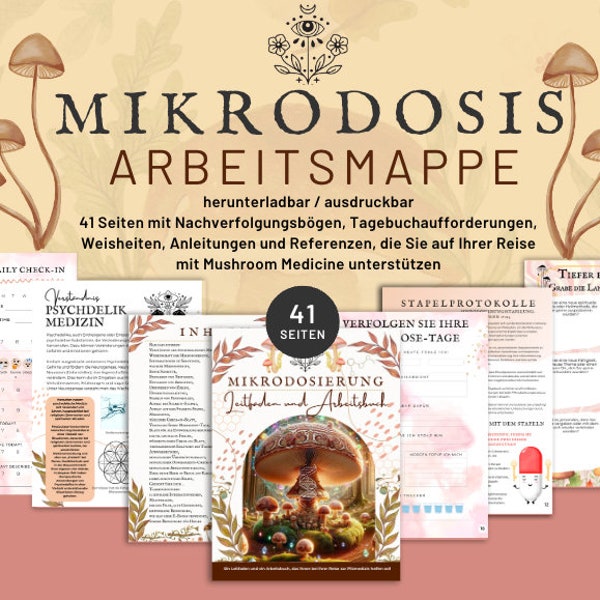 Mikrodosierungs-Arbeitsbuch / Mikrodosierungs-Leitfaden / Mikrodosis-Tagebuch / Mikrodosierungs-Tracker / Mikrodosis / Pilzmedizin