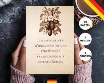 Kakao-Intentionskarten | Zeremonielle Kakao-Idee | Bio-Kakao-Geschenkset Manifestationsaktivität für Frauen-Retreats Pflanzenheilkunde-Tool