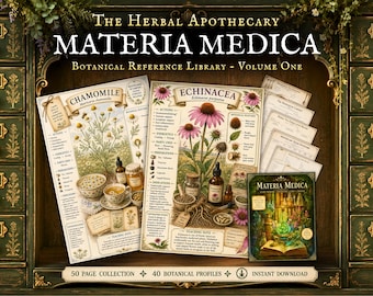 Herbal Apothecary Plant Study, Medicinal Herb Reference, Materia Medica Binder Pages (Printable PDF)